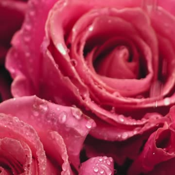 Water Droplets Falling on Roses