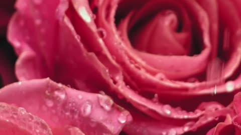 Water Droplets Falling on Roses