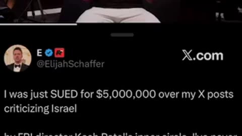 Jews got him -$5M lawsuit Kash Patel's gf Alexis Wilkins against Elijah Schaffer