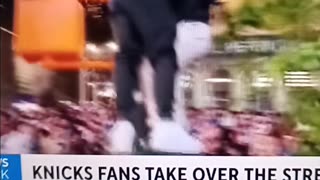 Knicks fans celebrate like they won the big one