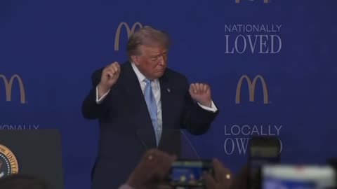 Trump gets his groove on after his speech at the McDonald’s Impact Summit.