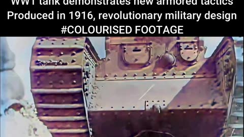 Historic British Mark 1 Tank Breaks Through Enemy Defenses 1917