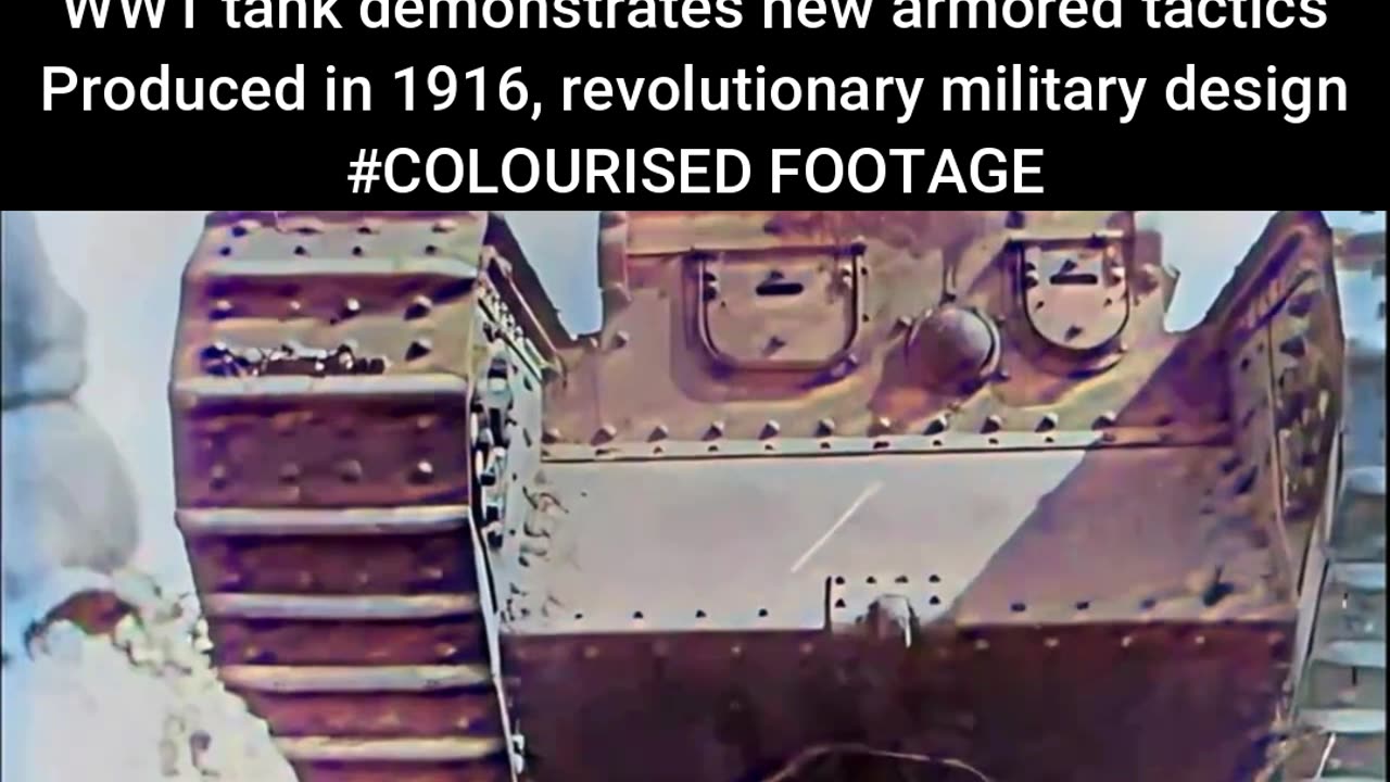 Historic British Mark 1 Tank Breaks Through Enemy Defenses 1917
