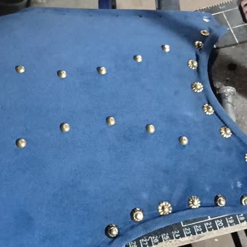 Blue velvet breastplate