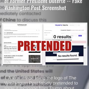 Fact Check: Trump Did NOT Threaten Philippine Sanctions Over The Arrest of Former President Duterte