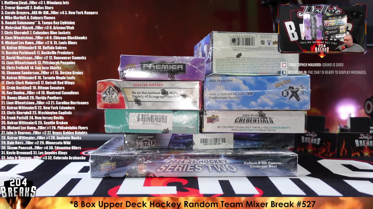 *8 Box Upper Deck Hockey Random Team Mixer Break #527 [April 30, 2025]
