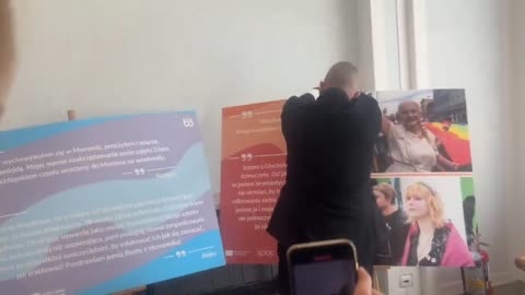 Polish MEP Grzegorz Braun destroyed a pro LGBT exhibition in Polish parliament.