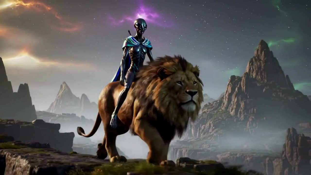 "ALIEN OVERLORD TAMES THE KING! Lion Subjugated by Extraterrestrial Force!"