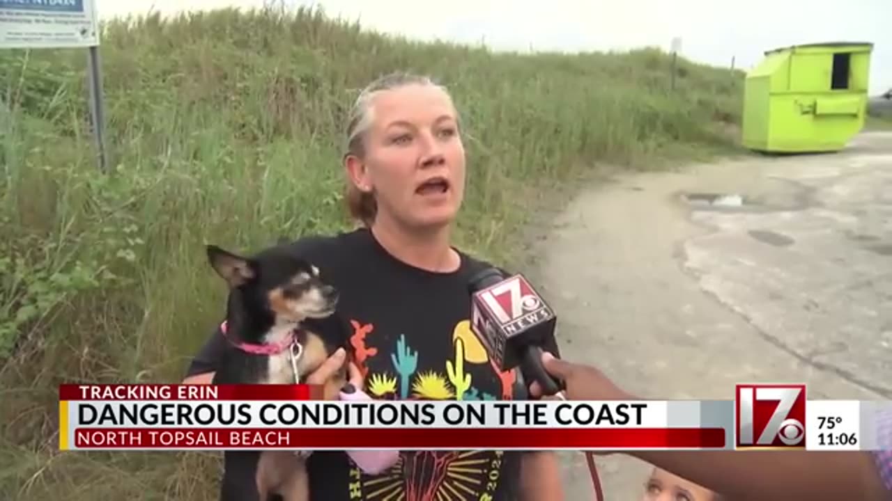 Hurricane Erin bringing dangerous conditions to Topsail Island
