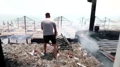 Greek city of Lesbos suffers through wildfires amid summer heatwave
