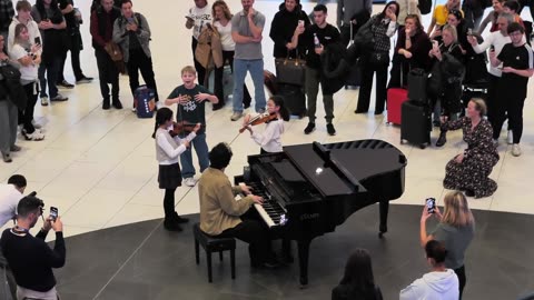 3 kids SHOCK the AIRPORT playing Another Love 😱