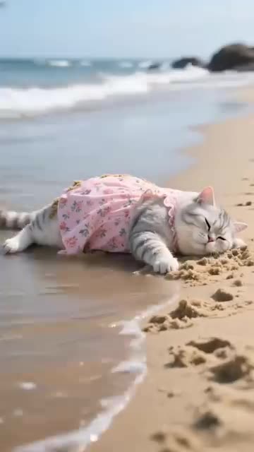 *"When Your Cat Thinks She's a Mermaid!"* 🐱🌊