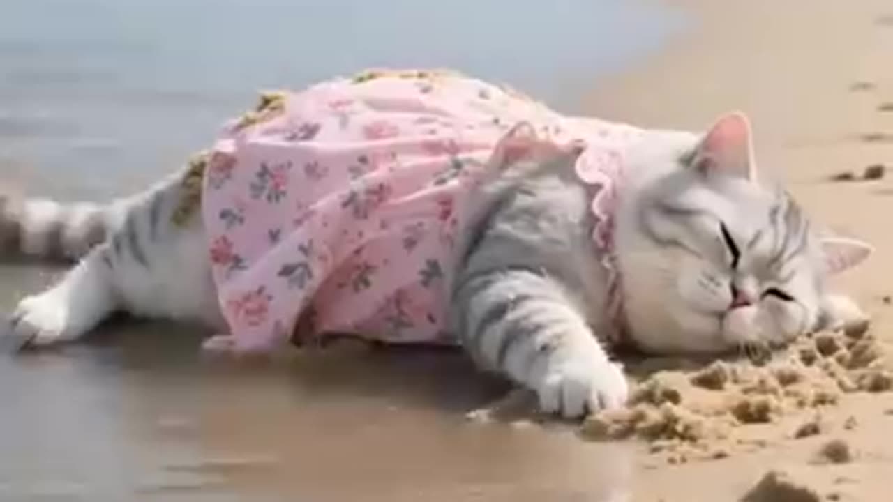 *"When Your Cat Thinks She's a Mermaid!"* 🐱🌊