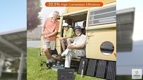 powkey 200W Portable Power Station with Solar Panel 40W, 146Wh Power Bank with A