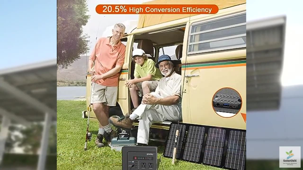 powkey 200W Portable Power Station with Solar Panel 40W, 146Wh Power Bank with A