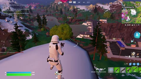 Superman Takes Out a Storm Trooper in Fortnite