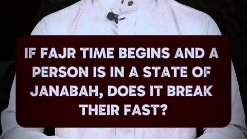 Does being in janabah at Fajr break the fast or require making it up?