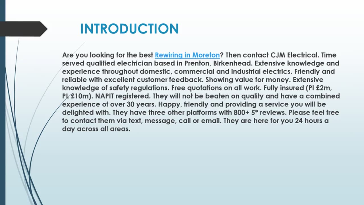 Best Rewiring in Moreton