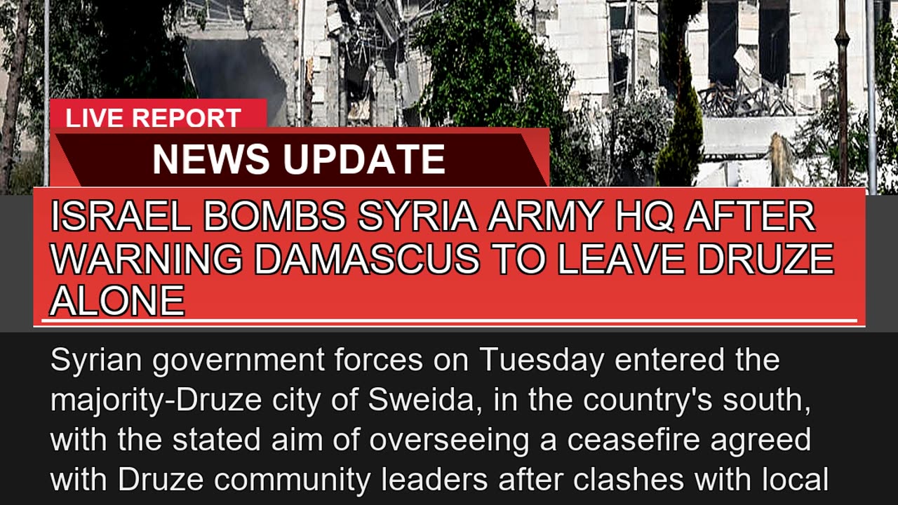 Israel Bombs Syria Army Hq After Warning Damascus