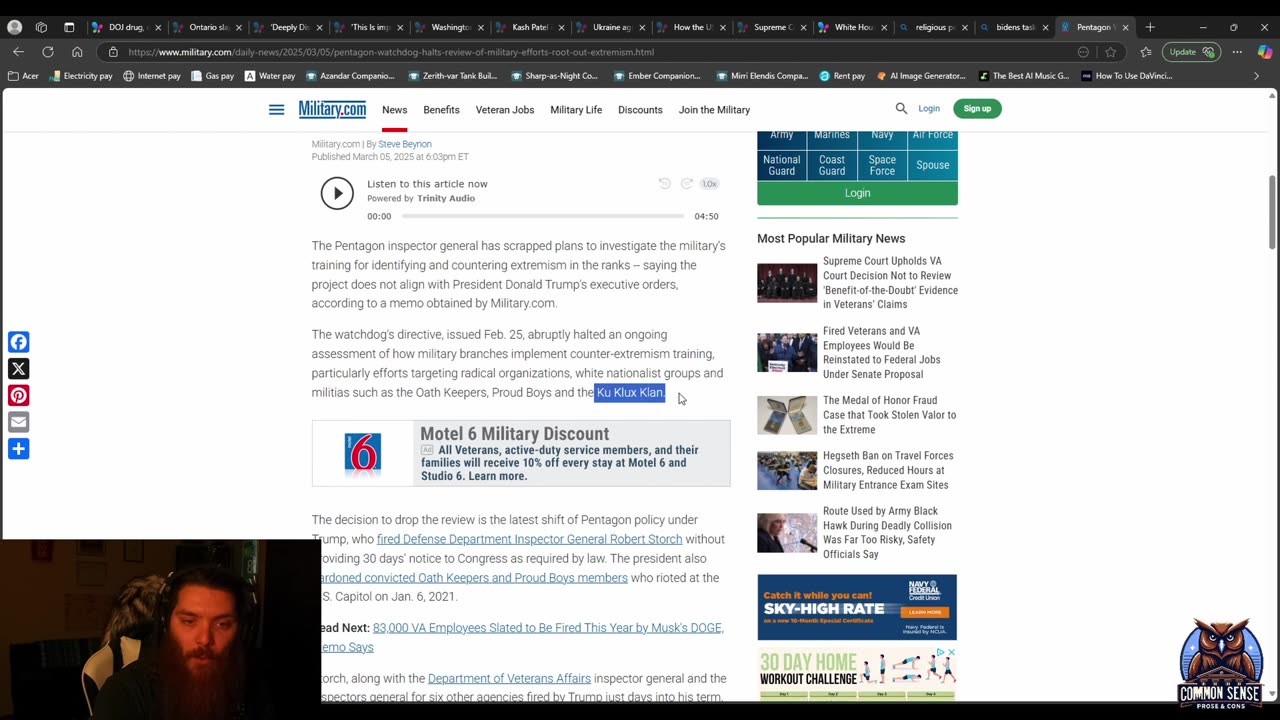 DOJ Drug task force chief REMOVED | CommonSensePRose&Cons