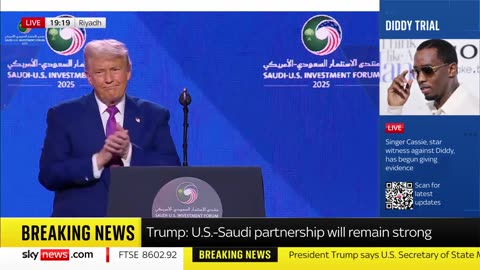 Trump says U.S. will lift sanctions on Syria to give the country "a chance at greatness."