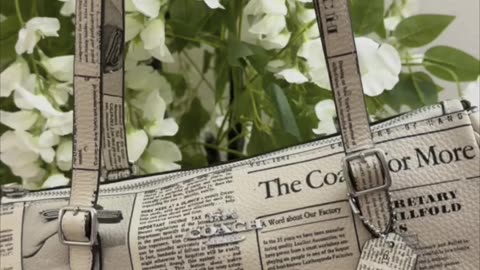 Asher Shoulder Bag With Newspaper Print