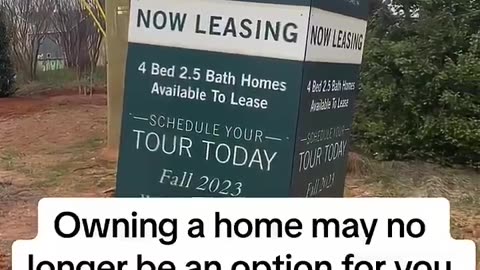 New homes in USA are not for sale, but FOR RENT ONLY.