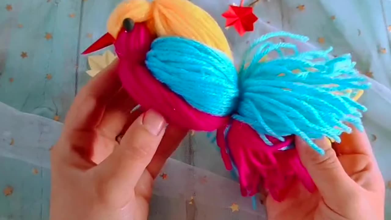 DIY Making beautiful bird using threads Art And Craft