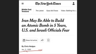 Jews PRE PLANTED Iran Nuke Narrative 30 Years Ago in 1995? It's a Conspiracy!