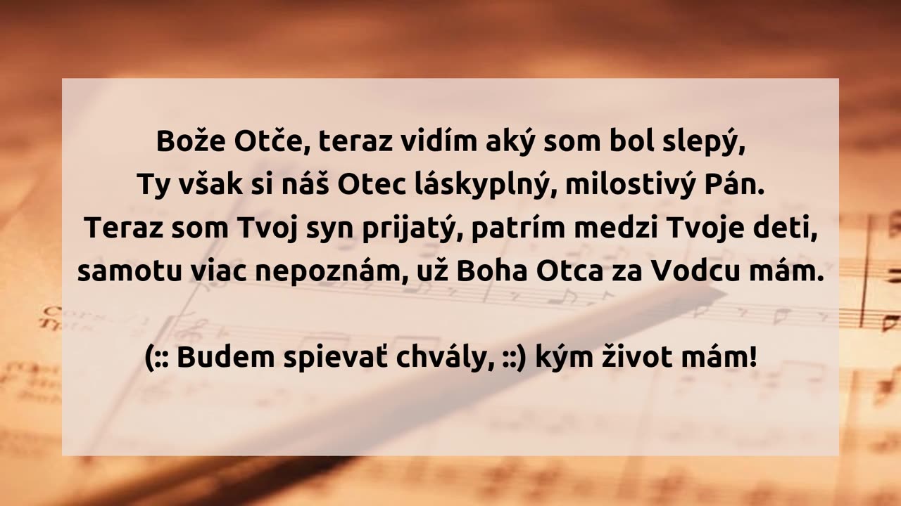 Bože Otče, teraz vidím