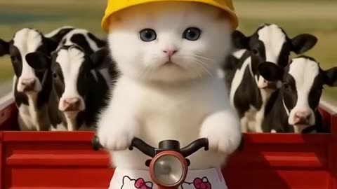 Cute Kitty’s Dark Humor Party – Fighting Cows! 🐮💥 - 2K