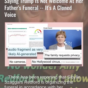 Fact Check: Robert Redford's Daughter Did NOT Make Video Saying Trump Not Welcome At Funeral