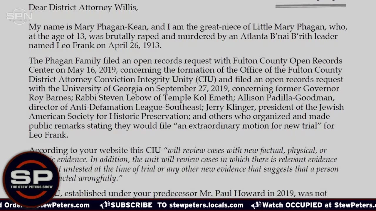 EXCLUSIVE: Mary Phagan-Kean's Grand-Niece Exposes ADL Secrets from 1913 Murder