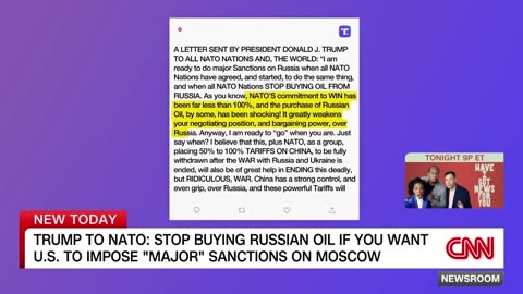 Trump issues an ultimatum for NATO countries on Russia sanctions