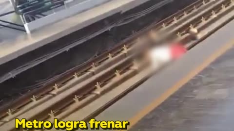 Tren frena en último momento y salva a una mujer que cayó a las vías