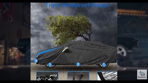 Avecrew Car Cover Waterproof All Weather for Automobiles, Outdoor Heavy Duty Ful