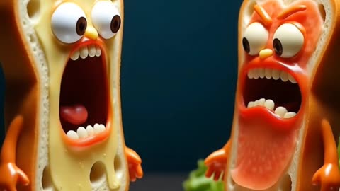 "Sandwich Gone Evil – Tomato in Trouble! 🥪😈🍅"