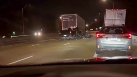 F-150 Crashes Into Rear of Semi Truck in Violent Highway Collision