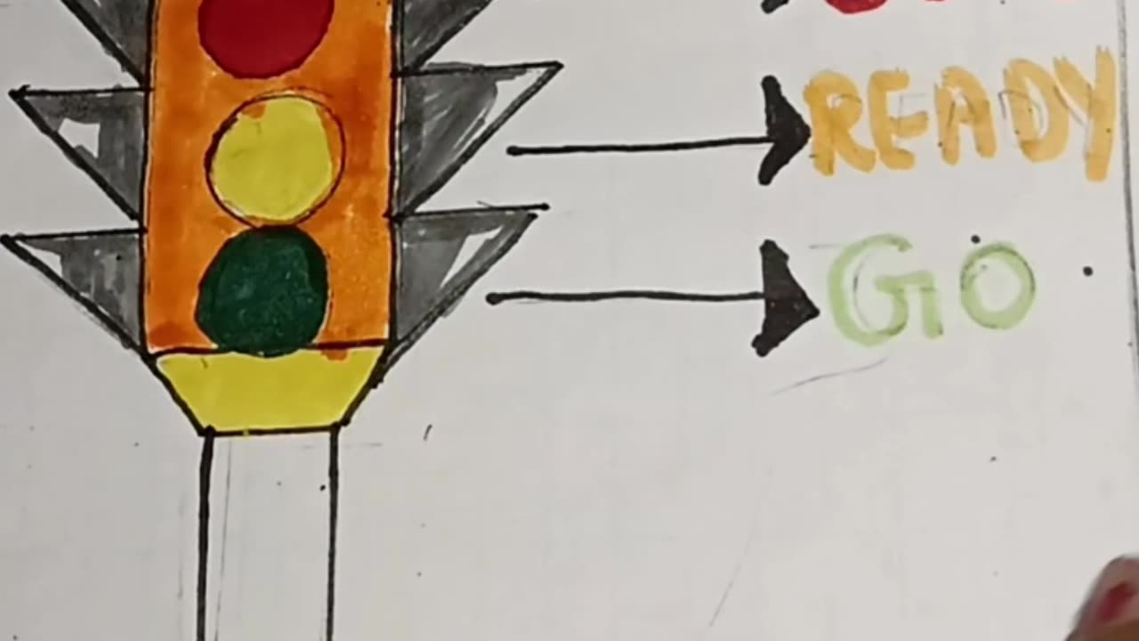 How to Draw Traffic 🚦 Light / Traffic Signal Drawing / Road Safety Drawing /