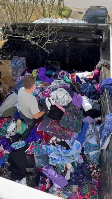 🧵🚛 4,200 pounds of fabric. Gone.