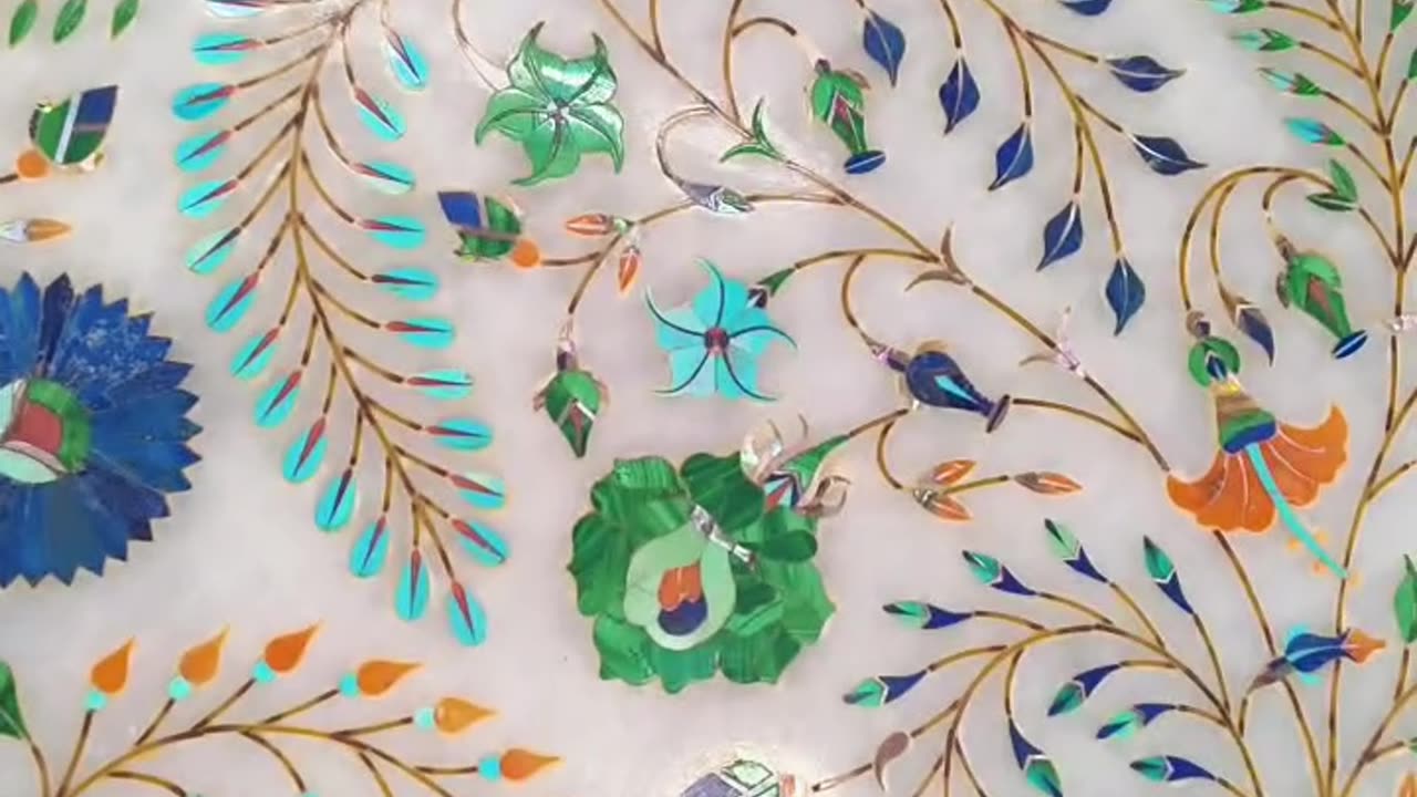 Real semi precious stone inlaid