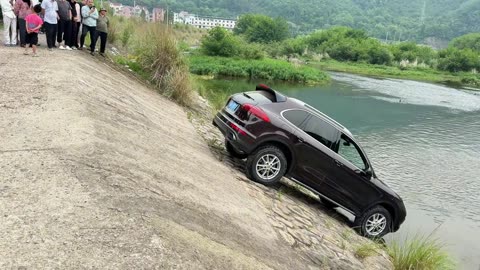 Car vs. River: Watch What Happens!
