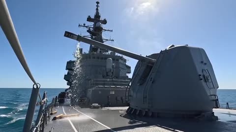 Japanese destroyers participating in the Talisman Sabre 2025 exercises in Australia