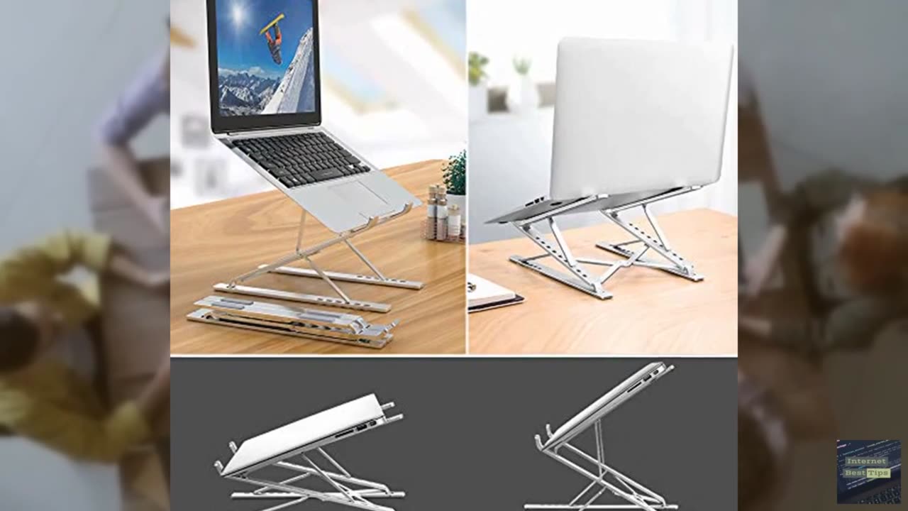 ElfAnt Laptop Stand Adjustable Portable Aluminum for 10" - 17" Laptop Tablet