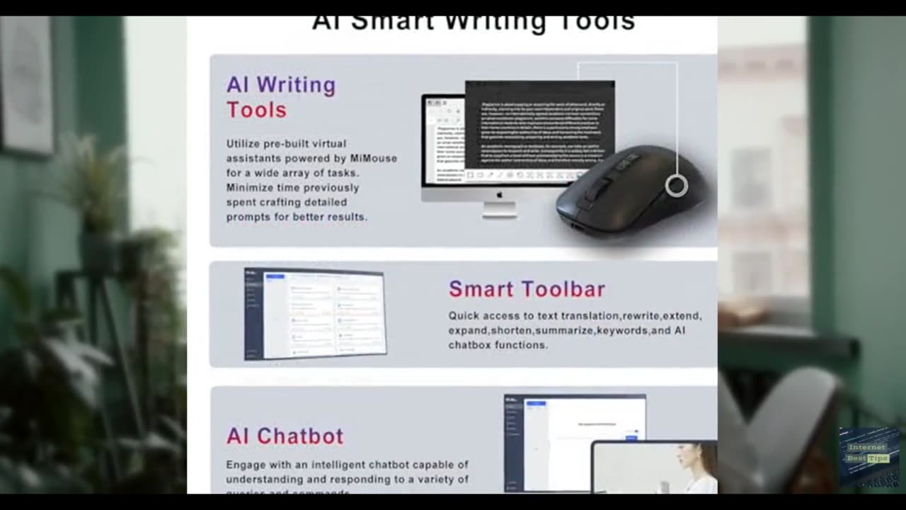AI Voice Office Mouse,Wireless Mouse with No Fee for subscription AI Chatbot, Sm