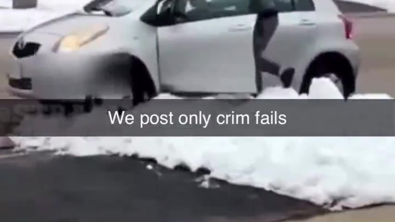 Porch pirate gets stuck in snow till police show up, idiot tries to dig out