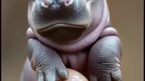 Oh wow 😮, check out the tiniest hippo you could ever imagine!