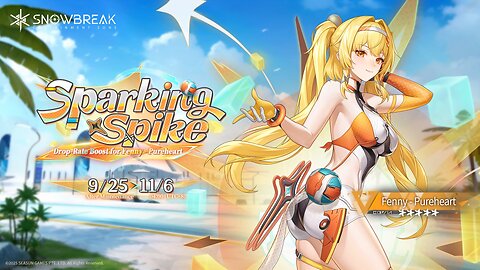 Snowbreak Containment Zone Cerulean Getaway BannerGameplay Fenny Pureheart Outfit Sunset Sweet