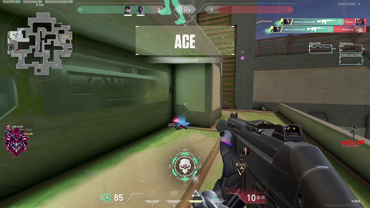 Damn, what a 6K ACE with Vyse on B site of Abyss map from Valorant!