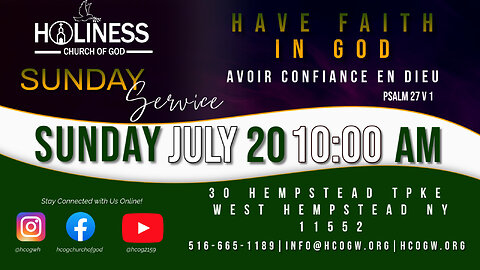 🔴 LIVE HCOG – 🙏 Gen Konfyans nan Bondye | 📅 20 Jiyè 🕙 10AM